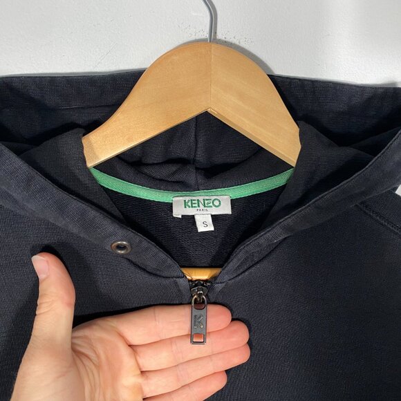 KENZO Paris Embroidered Tiger Full Zip Hoodie Black mens size small - Picture 3 of 5